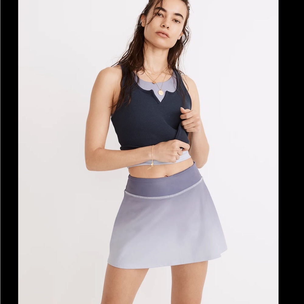 NWT Madewell Fitness Skirt Dip Dye Edition Dusty Orchid Large Athleisure…